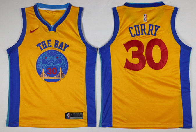 Men Golden State Warriors 30 Curry Yellow Game Nike NBA Jerseys